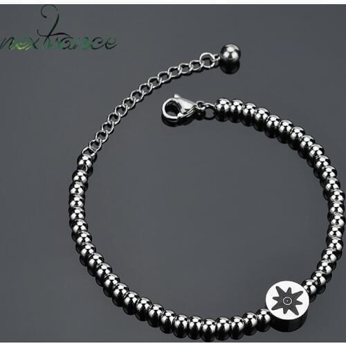 Nextvance Star Of David Charm Bracelet Stainless Steel Simple Silver Color Beads Bracelets For Women Men Jewish Jewelry