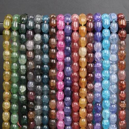 10X14MM Natural Oval Shape Stone Beaded Agate Quartz Drum Barrel Loose Spacer Beads For Handmade Bracelet Necklace accessories
