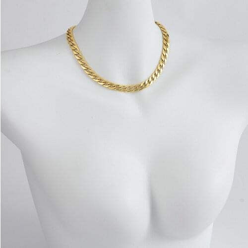 Hip-hop Punk style Stainless Steel IKAIKA Choker Necklace High Quality Chunky Chain Minimalist Jewlery as Woman/Man Gift