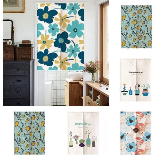 Flower Decoration Cloth Curtain Bathroom Kitchen Partition Curtain Geomantic Half Panel Curtain Home Decoration Blackout Curtain