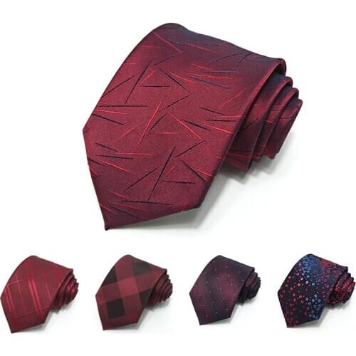 Brand New Fashion Formal Red 8CM Wide Skinny Business Suit Tie For Men Gentleman Necktie Work Party Wedding With Gift Box