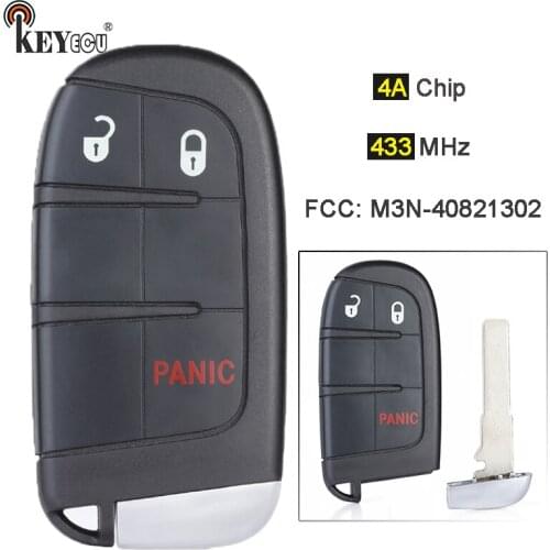 KEYECU 433MHz 4A Chip M3N-40821302 68417820 68250335 735657526 Smart Remote Key Fob for Jeep Compass Renegade 2015-2021