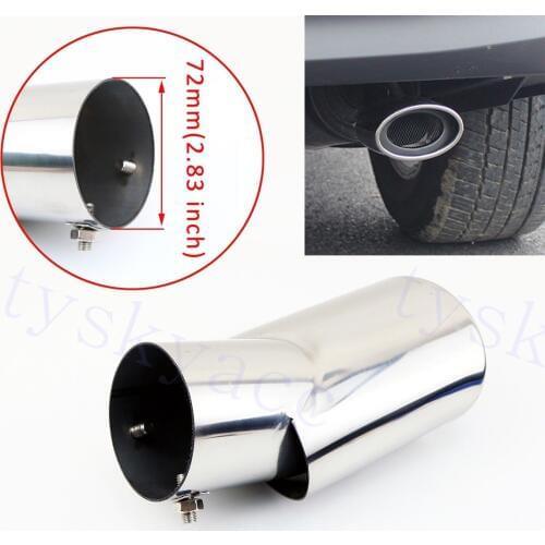 Chrome 2.8 Inch 72mm Diameter Tailpipe For Car Rear Muffler Tail Exhaust Cover
