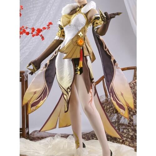 Ning Guang Genshin Impact Cosplay Project Costume Game Sexy Queen Cheongsam Anime Female Clothes Accessories Props Free Shipping