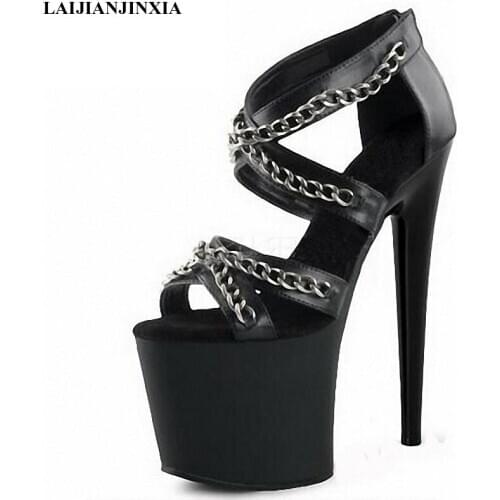 LAIJIANJINXIA New 23CM Sexy Gladiator 9 Inch High Heel Platforms Pole Dance / Performance / Star / Model Sandals / Dancer Shoes