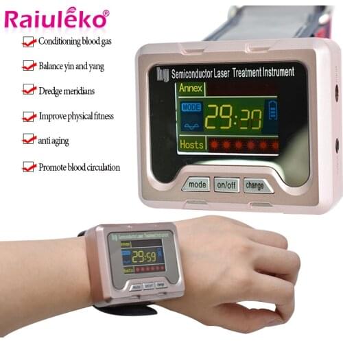 650nm Laser Therapy Wrist Diode LLLT For Diabetes Hypertension Treatment Watch Cholesterol Hypertension Cerebral Thrombosis