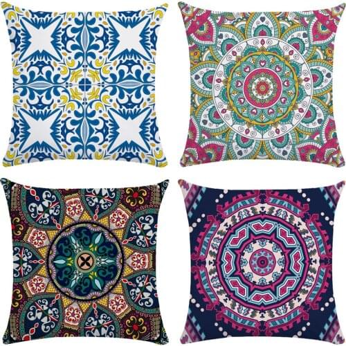 Mandala Traditional National Pattern Square Pillowcases Plush Pillow Case Cushion 45x45cm Home Decor Sofa Pillows for Bedroom