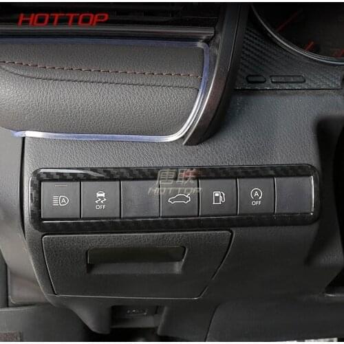Carbon Fiber Style Interior Mouldings Headlight Switch Button Cover Trim Frame Fit For Toyota Camry 2018