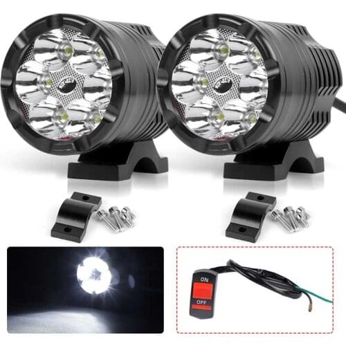 Motorcycle Spotlights Led Headlights Auxiliary Lamp Motorbike Spotlight Accessories Spot Head Lights faretti led moto 12V 24V