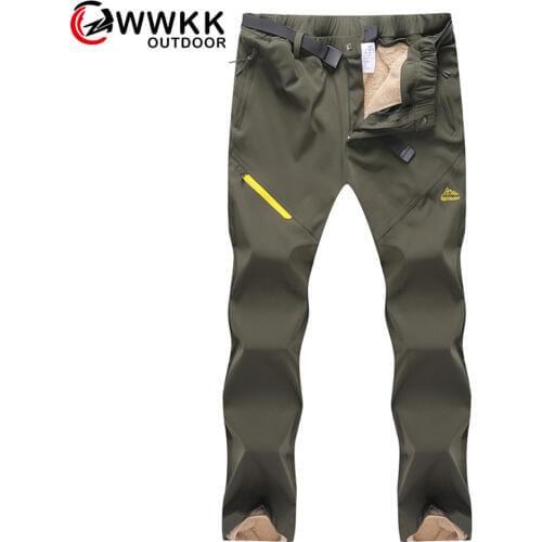 Mens Women Winter Outdoor Plus Velvet Pant Casual Stretch Trousers Male Thicken Windproof Camping Cold Protection Hiking Pants