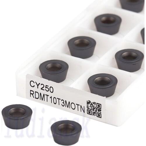 10Pcs RDMT0802MOTN CY250 Carbide Insert RDMT10T3MOTN CY250 Milling Cutter RDMT1204MOTN CY250 CNC Lathe Tool Milling Turning Tool