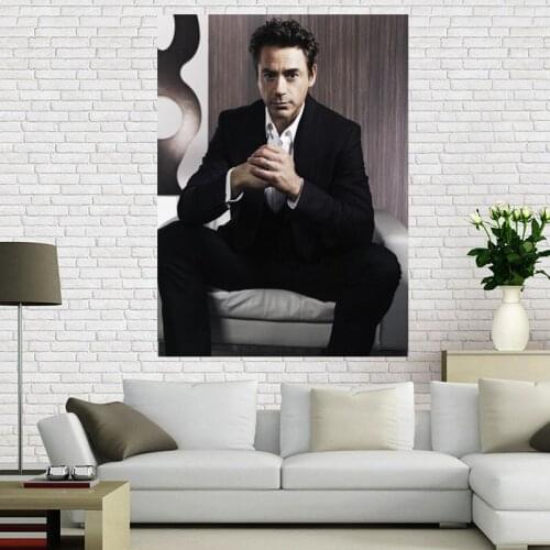 New Arrival Robert Downey Jr Poster Canvas Fabric Home Decoration Bright Color Print Bedroom Wall Poster Modern Pop A12.2