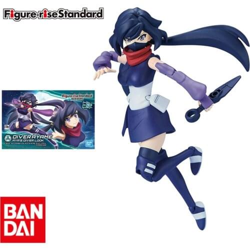 BANDAI Original Figure-rise Standard HGBD 028 Gundam Build Divers Ninja Girl Pvc Collection Model Toy Anime Figure for Kids