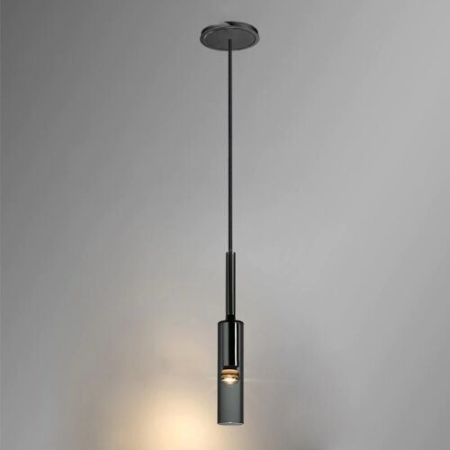 Postmodern All-copper Smoky gray glass Pendant lights Model house Bar counter Bedroom Bedside LED Crystal Hanging lamp