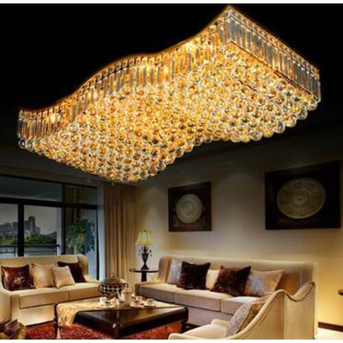 Rectangular living room lamp modern LED crystal ceiling lamp bedroom lamp creative fashion home lighting led lighting fixture
