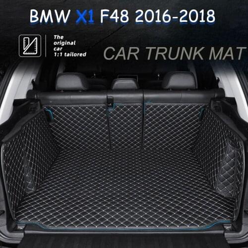 Custom Leather Car Trunk Mats For BMW X1 F48 2016 2017 2018 Rear Trunk Floor Mat Tray Carpet Cargo Liner Accessories