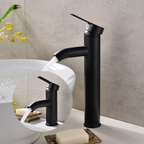 Nordic Retro Matte Black Basin Faucet Silver Washbasin Hot Cold Mixer Tap Single Handle Mixer Tap Basin Crane Sink Faucet