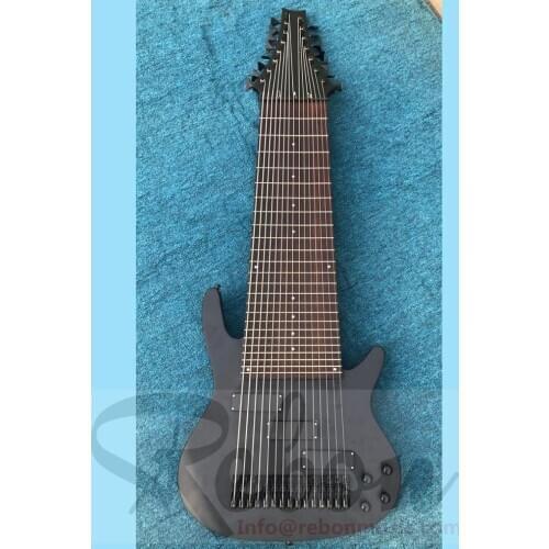 Weifang Rebon 15 String Neck through body electric Bass Guitar into Satin Black colour