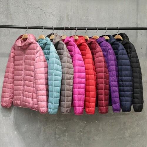2021 Woman Duck Down Jackets Winter Plus Size Ultralight Hooded Women Down Coat Portable Short Parkas Puffer Overcoat 5XL