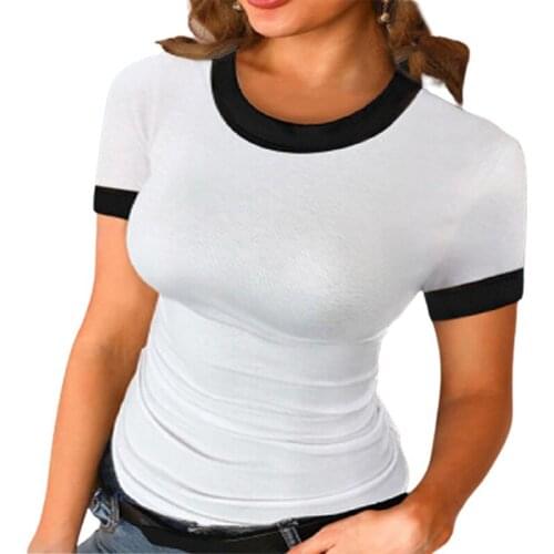 Womens summer knit sweater pullover round neck slim short-sleeved top sexy bottoming outer wear solid color casual T-shirt