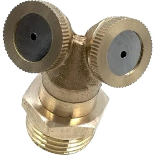 1/2'' Mist Adjustable Garden Hose Nozzle Sprinkler Irrigation Watering 2Hole