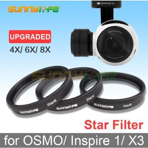 1pc Sunnylife Lens Filter 4X 6X 8X Star Filter Night Filter 4-Point 6-Point 8-Point X3 Filter for DJI OSMO/ OSMO+/ Inspire 1