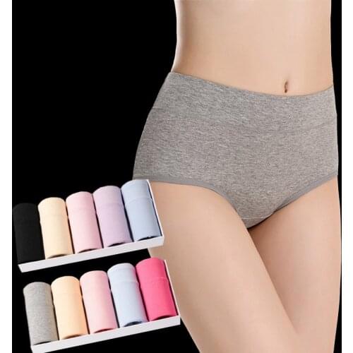 10 Pcs Underwear Women Plus Size Panties Girl Briefs Sexy Lingeries Lady Cotton Shorts Underpants Solid Panty Cueca Intimates