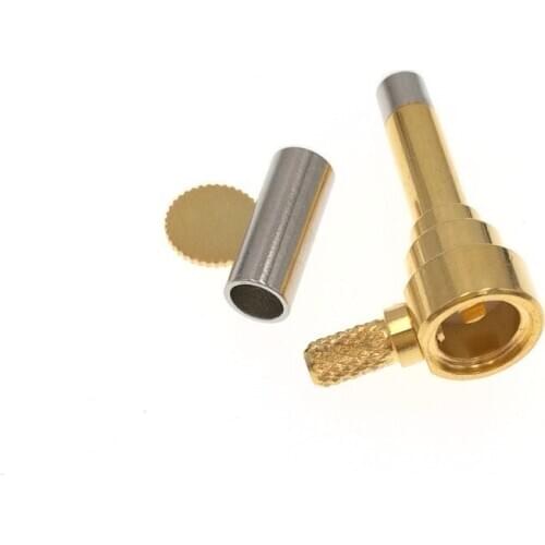 10x SWD-TP MS156 LONG Right Angle Male Crimp For RG316 RG174 RG179 LMR100 Cable RF Connector