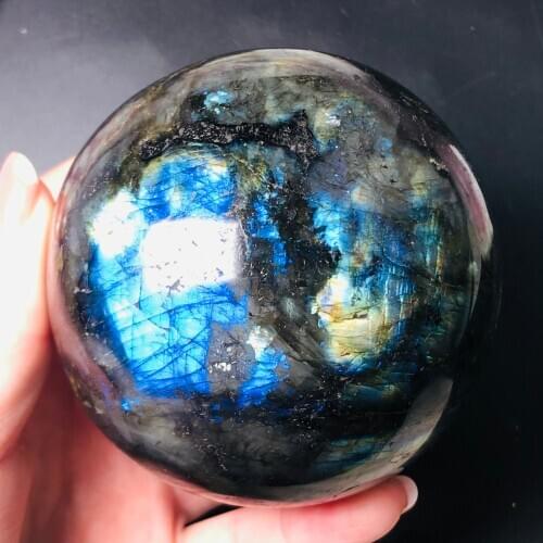 200-1000g Natural Labradorite Crystal Orb Gemstone Sphere Ball Reiki Healing