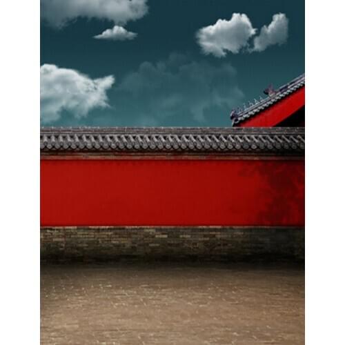 5x7ft Brick Floor Chinese Traditional Palace Wall Photography Backdrops Photo Props Studio Background
