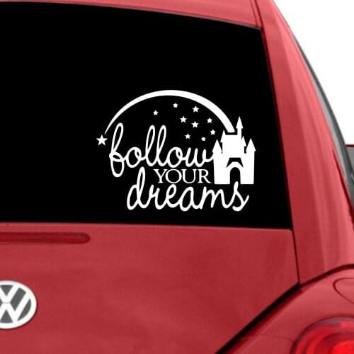 New Design Fallow your Dream Car Stickers Car Stickers Window Decal Vinyl Art Pattern Art Car Body Stickers Waterproof