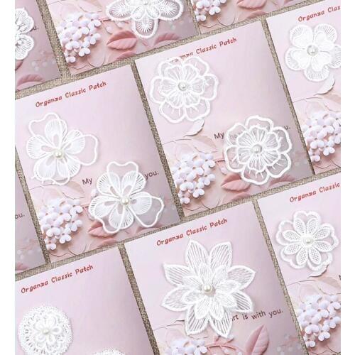 White lace embroidery flower clothes patch stickers fashion patch hole clothing stickers decoration wild small decals