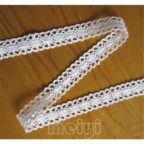12M White Embroidered Lace Edge Trim Ribbon Applique DIY Sewing Craft Cotton Crochet Vintage Wedding Bridal Dress Clothes Fabric