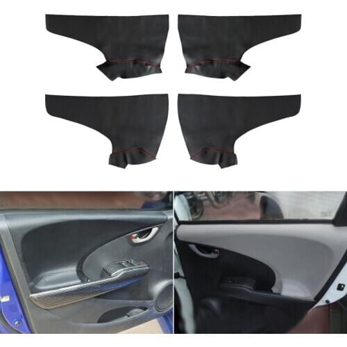 Microfiber Leather Car Interior Door Armrest Panel Cover Protective Trim For Honda Jazz / Fit 2008 2009 2010 2011 2012 Hatchback