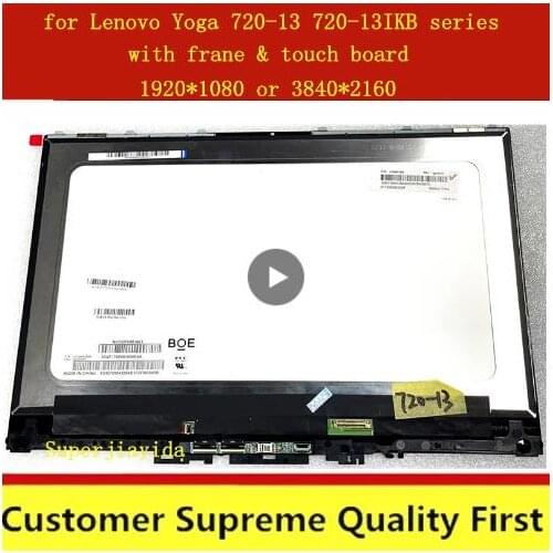 13.3" for Lenovo Yoga 720-13 720-13IKB 5D10N24290 LCD panel Touch Screen Digitizer Assembly+Bezel frame fhd