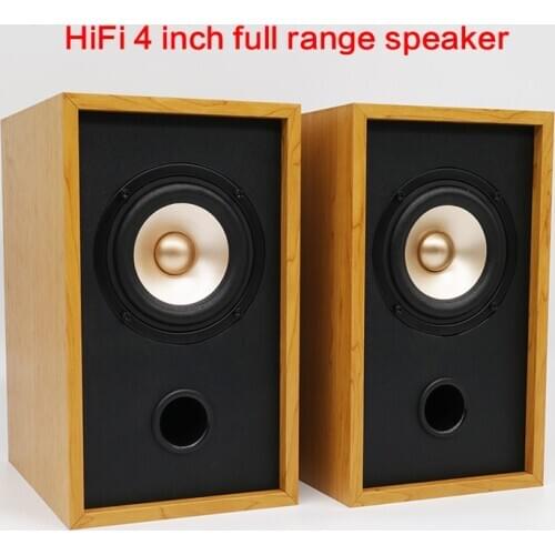 DIY 20-50W 4 Inch Full Frequency Speaker HFIF Desktop Bookshelf Wooden Passive Fever Computer Audio Home Front Audio 56HZ- 1KHZ