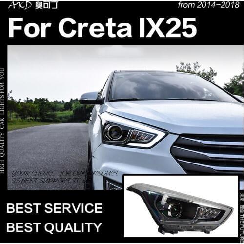 AKD Car Styling Head Lamp for Hyundai Creta Headlights 2014-2018 New IX25 LED Headlight DRL Hid Bi Xenon Auto Accessories
