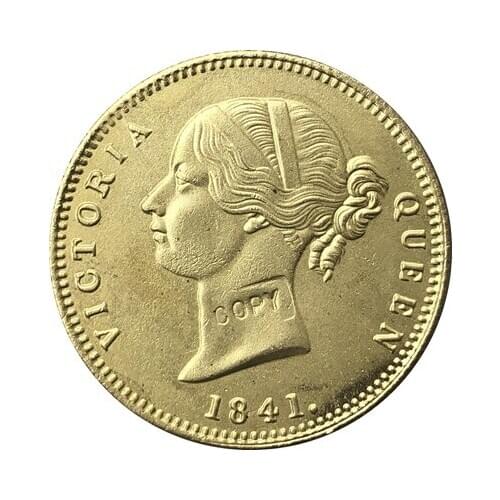 India-British 1 Mohur-Victoria 1841 copy coins 26mm type 2