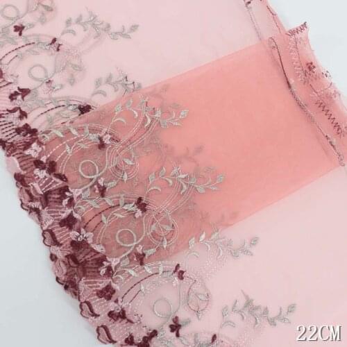 2Yds Exquisite Embroidered Mesh Lace Trim Fabric Doll Girl Dress Clothing Accessories Handmade DIY Bra Underwear Garment Sewing