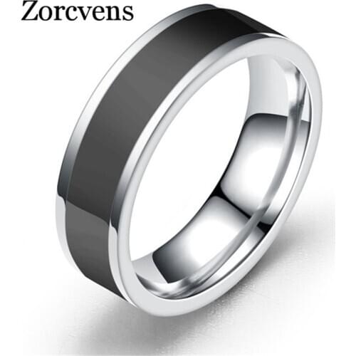 Modyle New Epoxy Punk Vintage Male Classic Silver Color Stainless Steel Wedding Ring for Men Wholesale