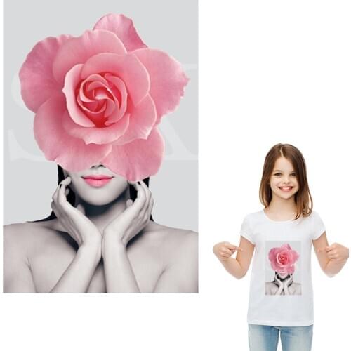 Red Rose Patches Stickers On Motorcycle Clothes A-Level Washable Patches Iron-On T-Shirt Dresses Thermal Transfers
