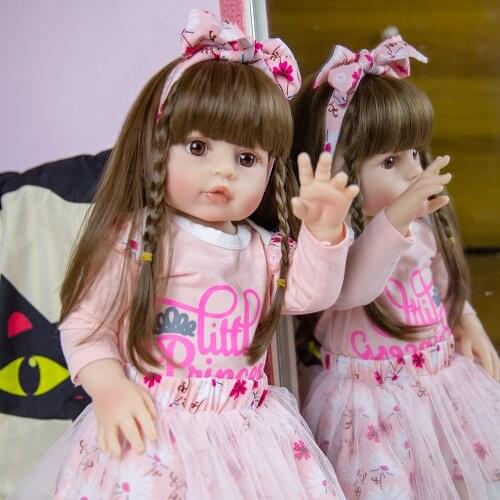 Hoomai 18 Inch Reborn Girl Doll 48cm Silicone Vinyl Beautiful Alive Toy Baby Dolls For Kids Christmas Gifts