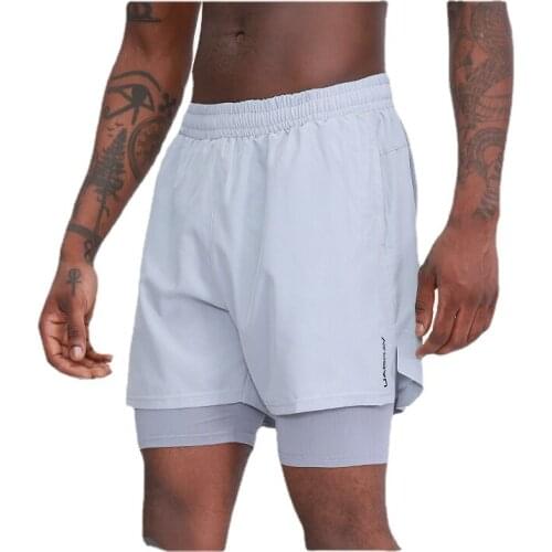 Men 2 in 1 Running Shorts Jogging Basketball Gym Training Quick Dry Beach Short Pants Male Summer Sports Workout Bottoms Bermuda
