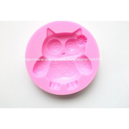 New! Free Shipping Owl Girl Shaped Silicone Mold Cake Decoration Fondant Cake 3D Food Grade Silicone Mould 204