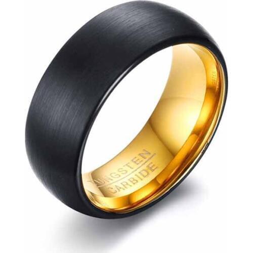EAMIOR New Simple 8 mm Wedding Ring Fashion Black Europe America Engagement Band for Men Beautiful Valentine Gift Charm Jewelry