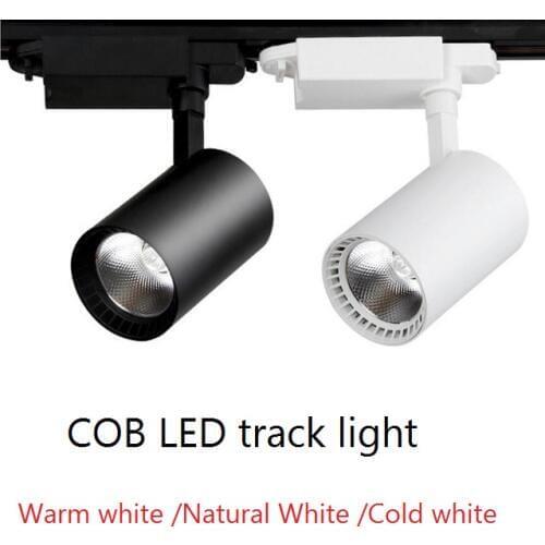 NEW LED COB Track Rail Light AC220V Spotlight Adjustable Rail Track Lighting lamp for Mall Exhibition Office black/white