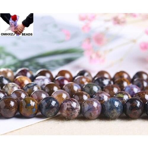 OMH Wholesale JD128 4 6 8 10 12mm Natural Jewelry DIY Making Bracelet Necklace Natural AAA Peter Stone Loose Spacer Round Beads