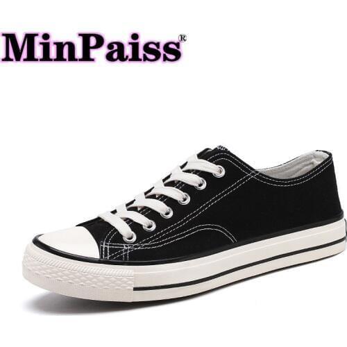 Lovers Men And Women Student Canvas Casual Shoes - MINPAISS - Breathable Lace-up Casual Shoes Couple Canvas Classic Low-Top