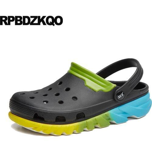 Clogs Black Garden Shoes Large Size Rubber Gardening Men Mules Mens Sandals 2018 Summer Outdoor Slides Closed Toe 45 Slippers