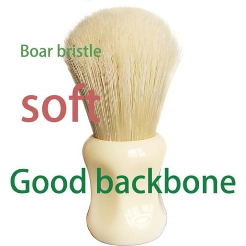 Dscosmetic plisoft boar bristle hair shaving brush good backbone and break in hair short handle
